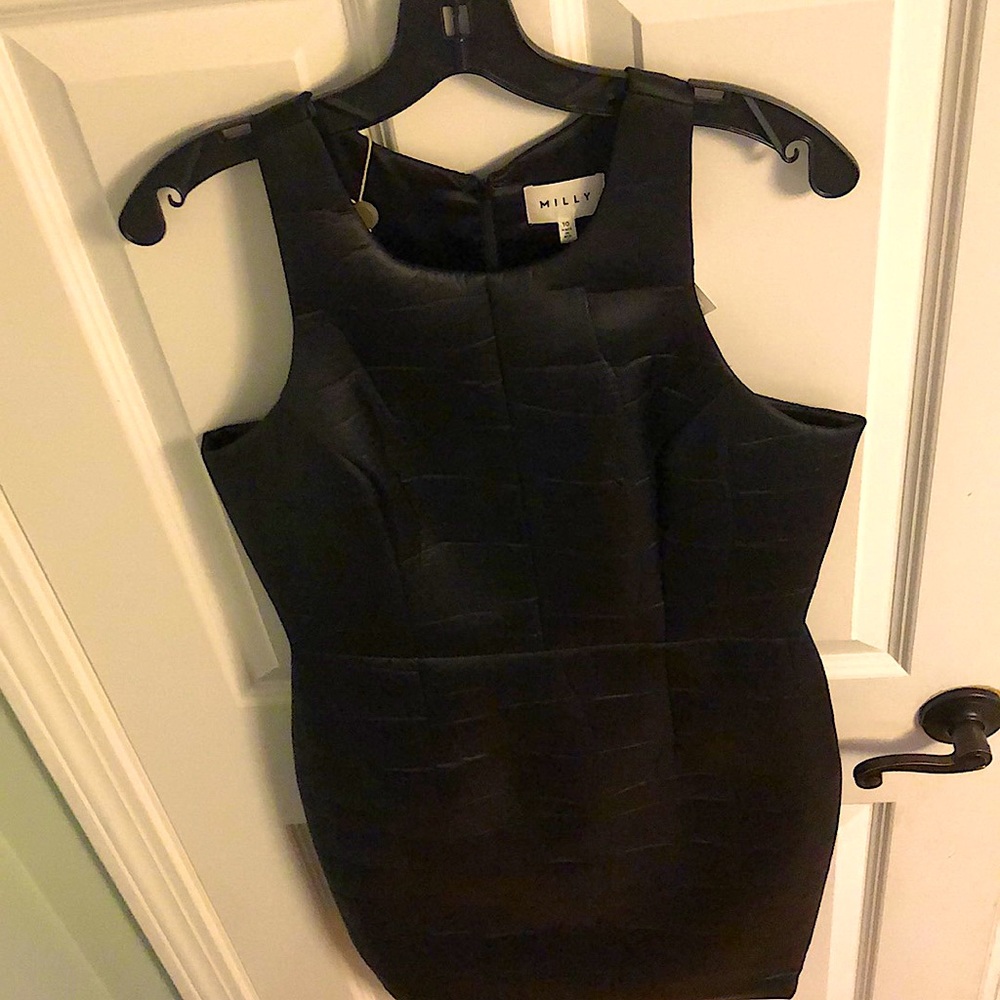 Milly Crocodile Embossed Neoprene Racerback Dress